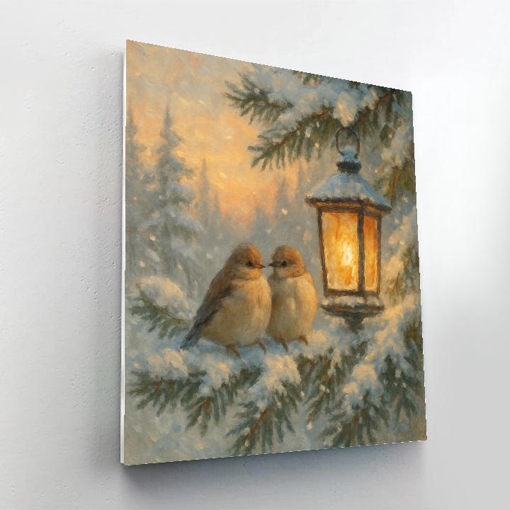 Snow Finch Hearthside DIY paint by numbers