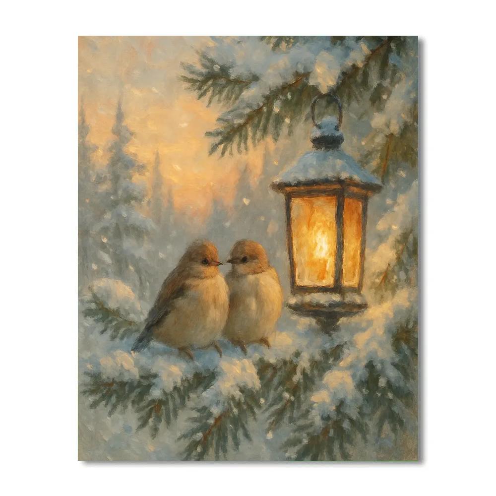 Snow Finch Hearthside DIY paint by numbers