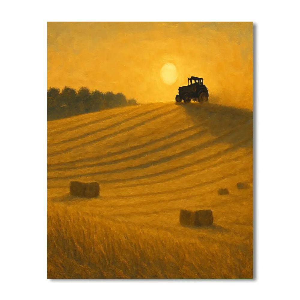 Harvest Hill With Mustard Fields DIY paint by numbers