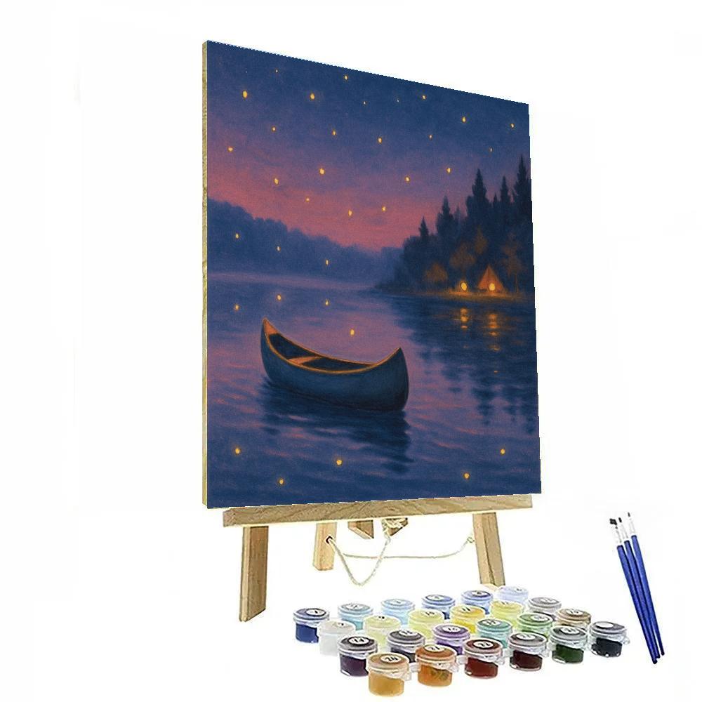 Twilight Canoe And Firefly Chorus paint by number