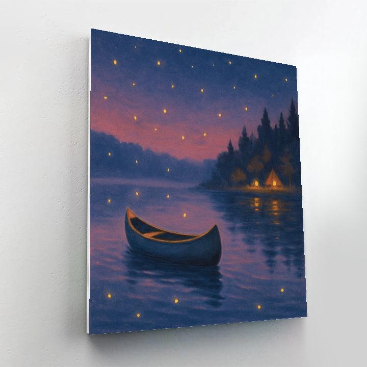Twilight Canoe And Firefly Chorus paint by number