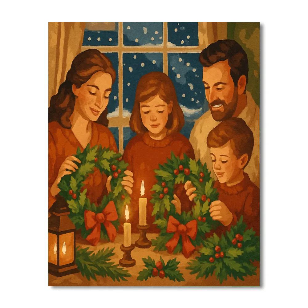 Wreath-Makers At Twilight DIY paint by numbers