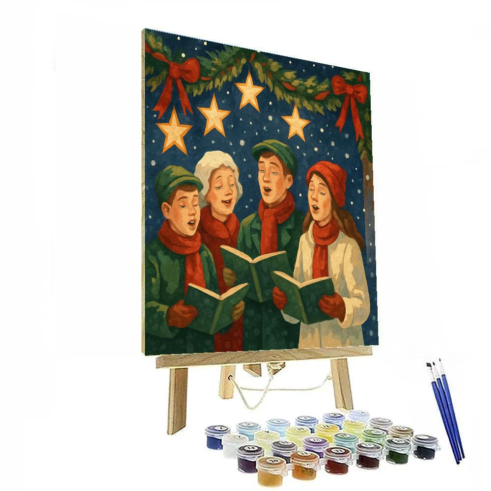 Festive Starlight Singers painting number kit