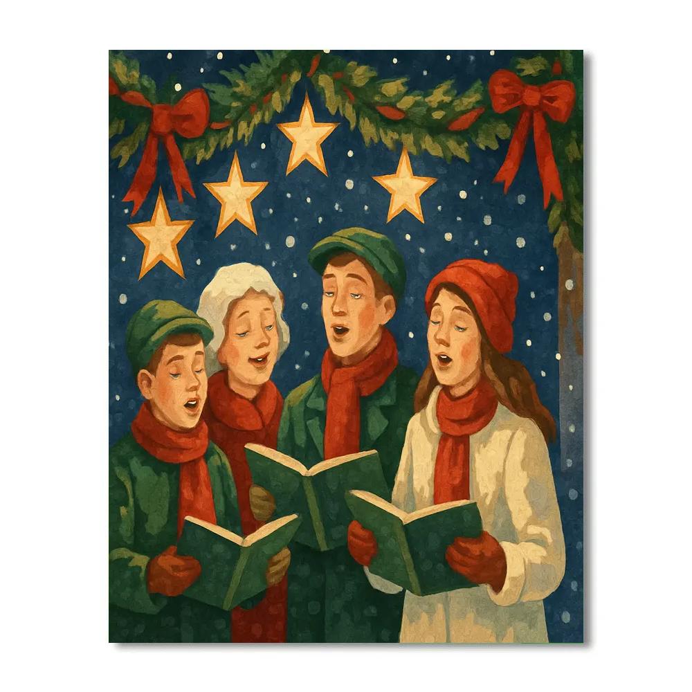 Festive Starlight Singers painting number kit