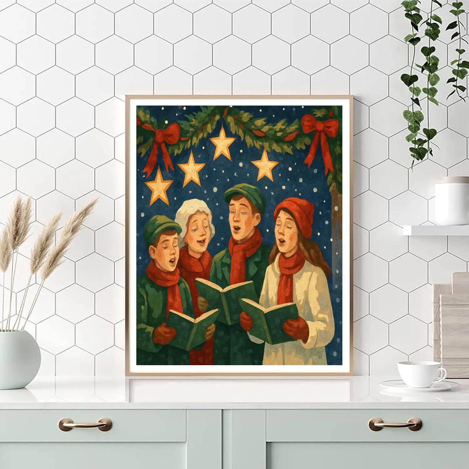 Festive Starlight Singers painting number kit