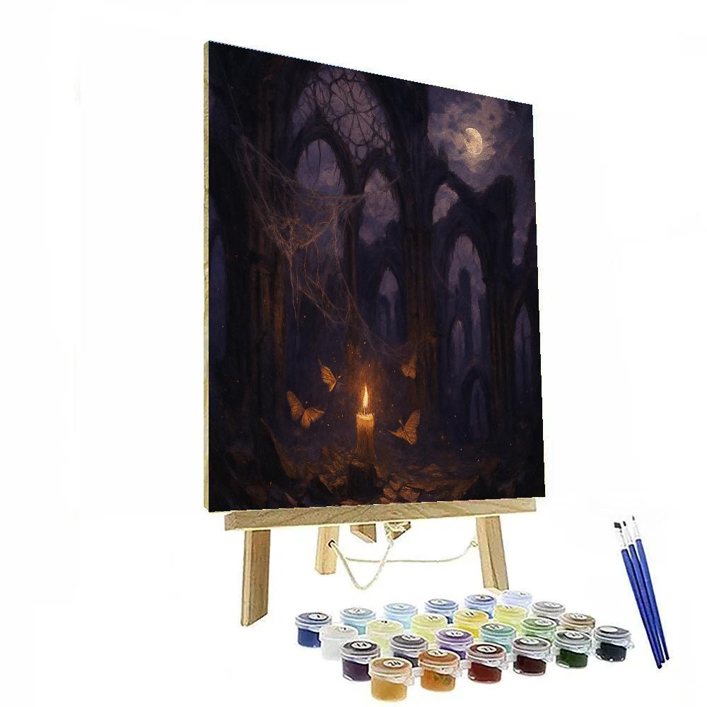 Cobweb Cathedral Ruins DIY paint by numbers