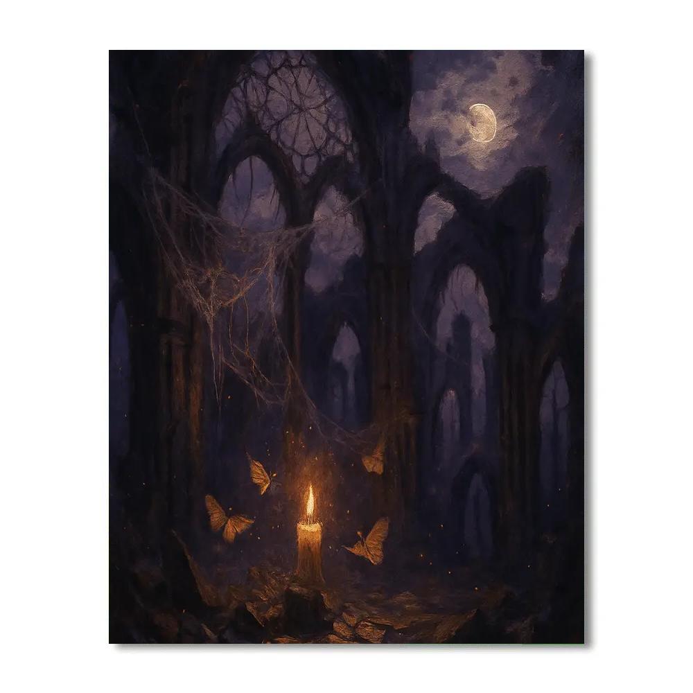 Cobweb Cathedral Ruins DIY paint by numbers