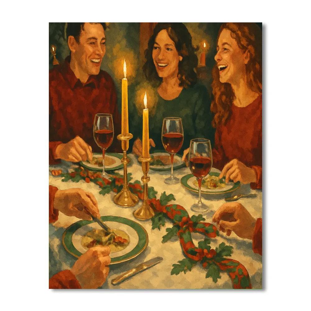 Ribboned Feast Merriment Number painting