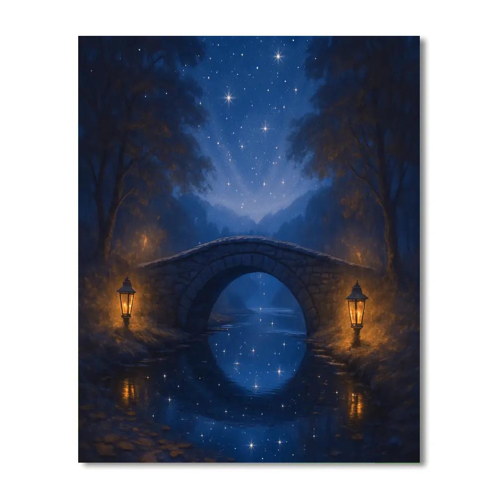 Starlit Hollow Bridge DIY paint by numbers