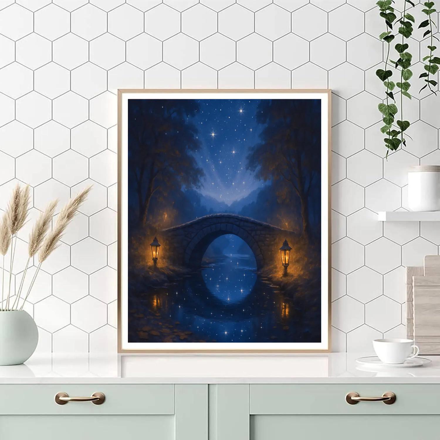 Starlit Hollow Bridge DIY paint by numbers