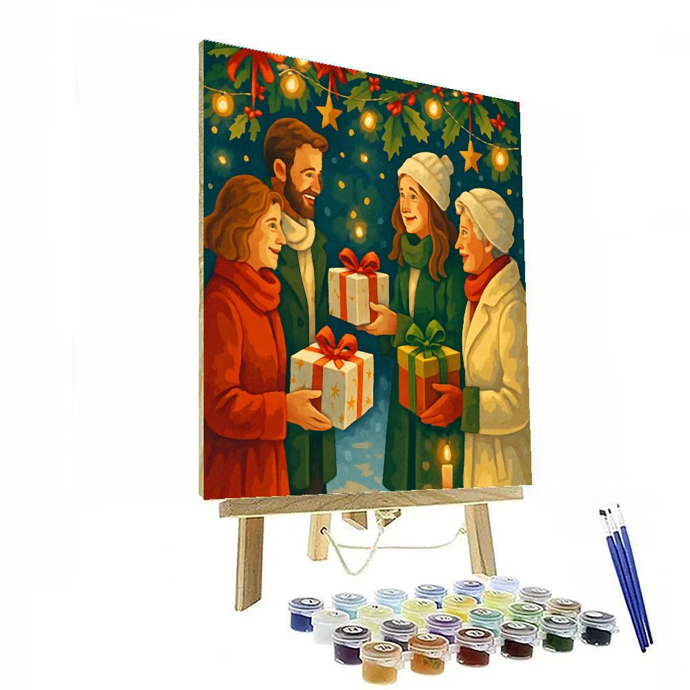 Tidings Beneath Holly Boughs DIY paint by numbers