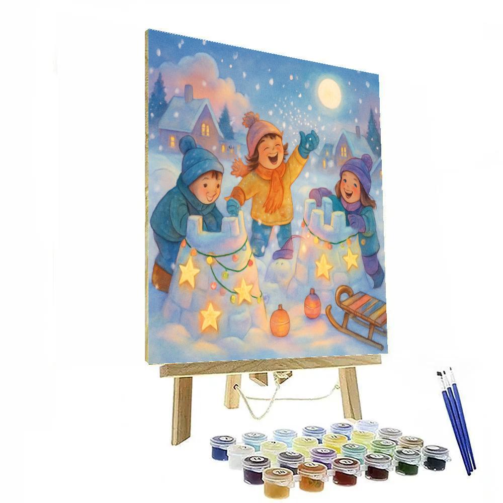 Childrens Snow Fort Festival Paint by numbers kits