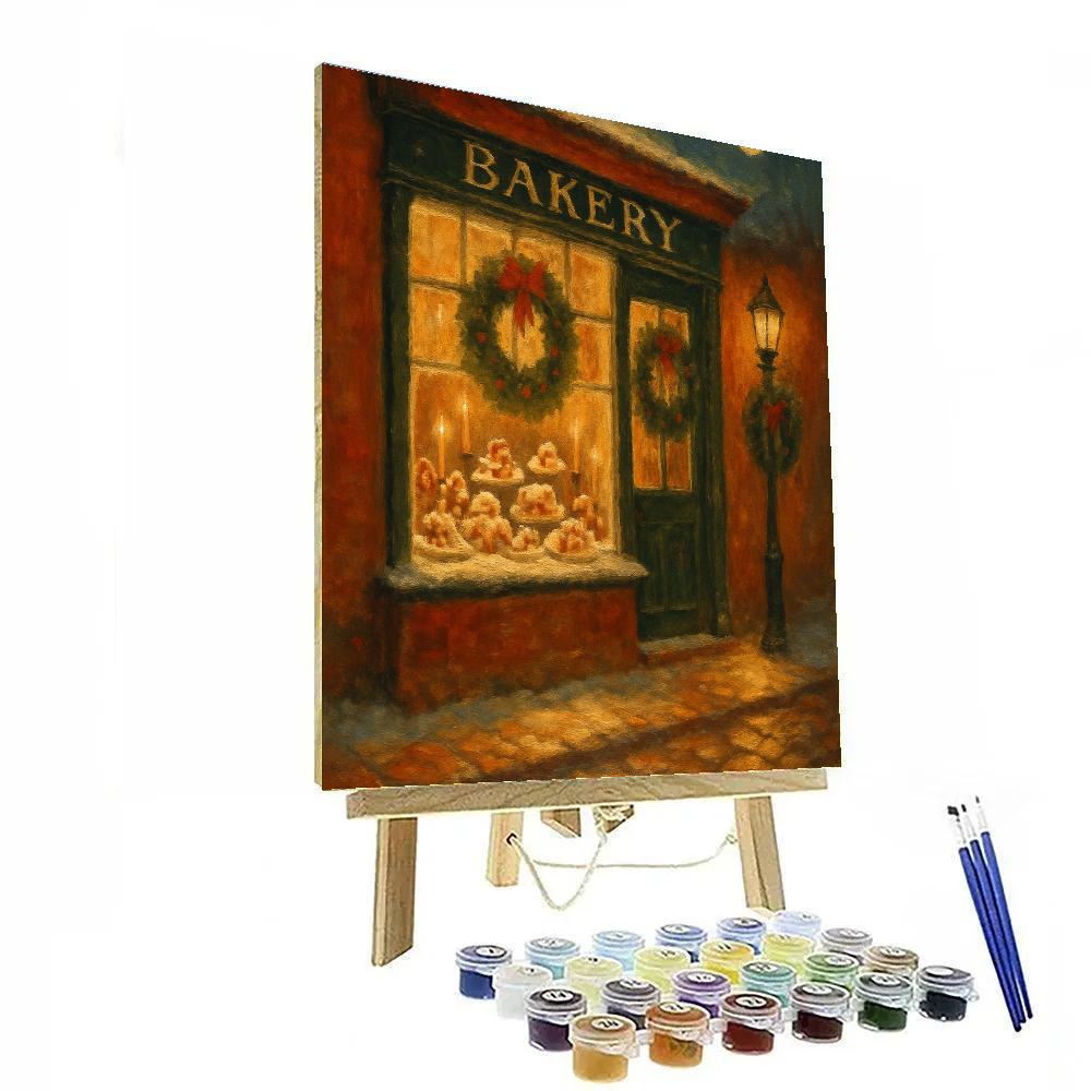 Moonlit Bakery On Holly Street Paint by numbers kits