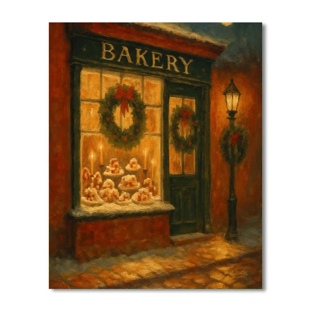 Moonlit Bakery On Holly Street Paint by numbers kits