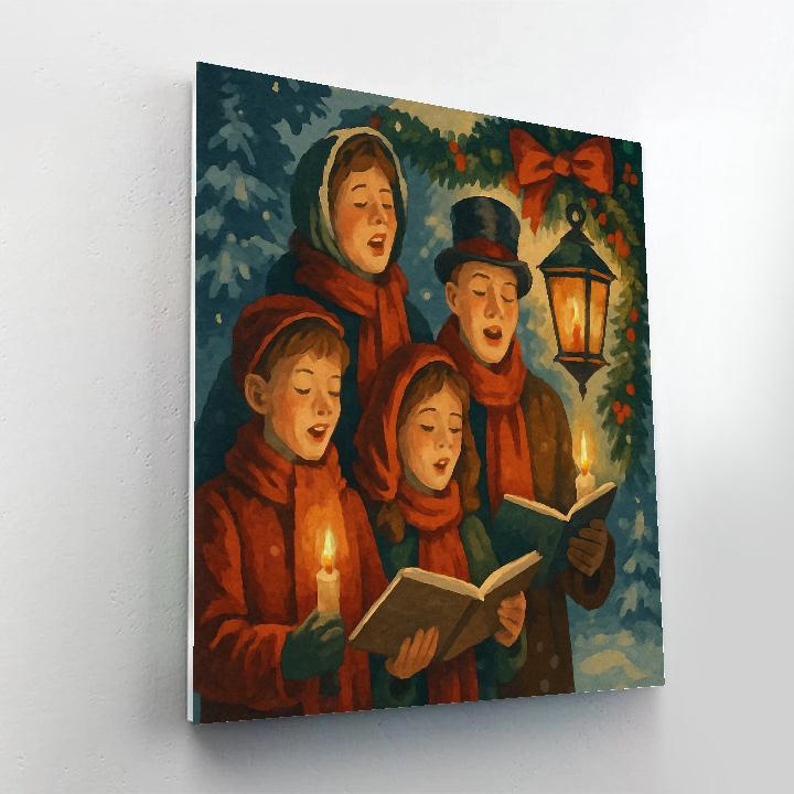 Crimson Candlelight Carol Number painting