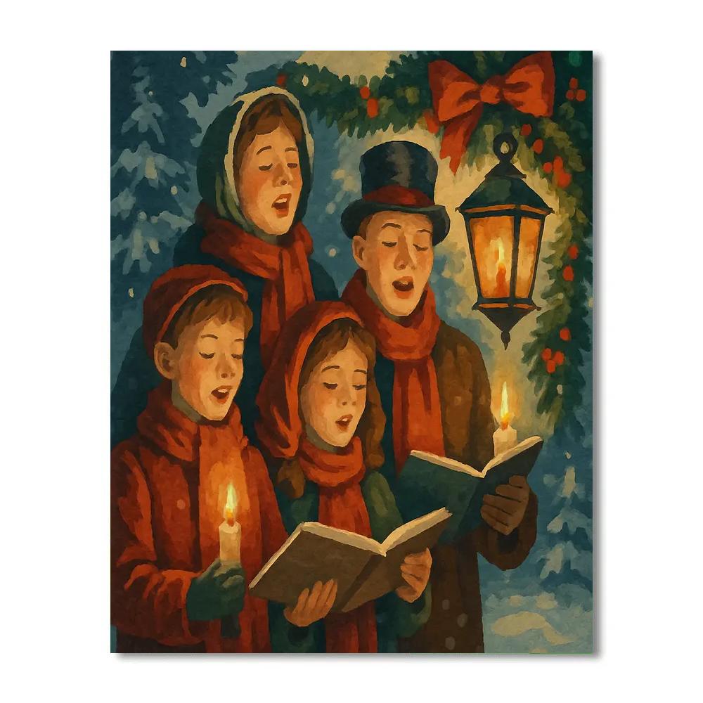 Crimson Candlelight Carol Number painting