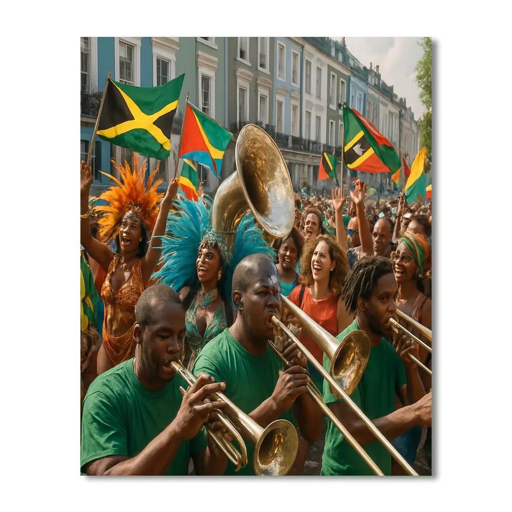 Notting Hill Carnival Brass Band Parade paint by number