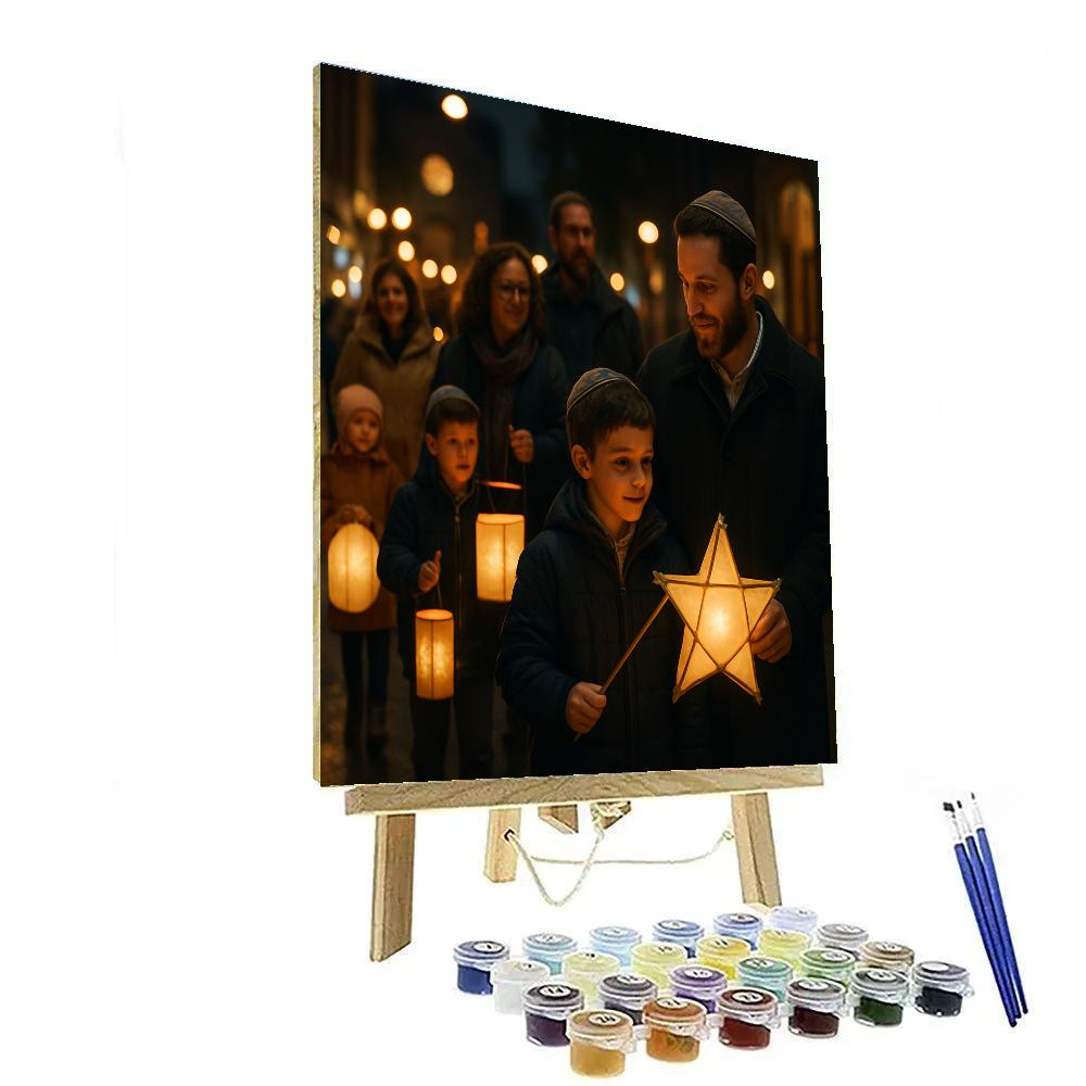 Lantern Parade At Jewish Festival Of Lights paint by color