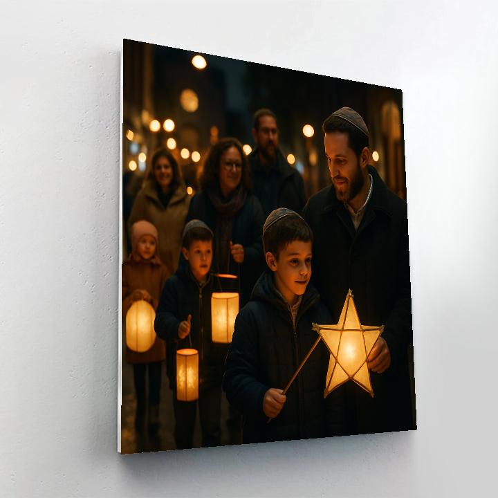 Lantern Parade At Jewish Festival Of Lights paint by color