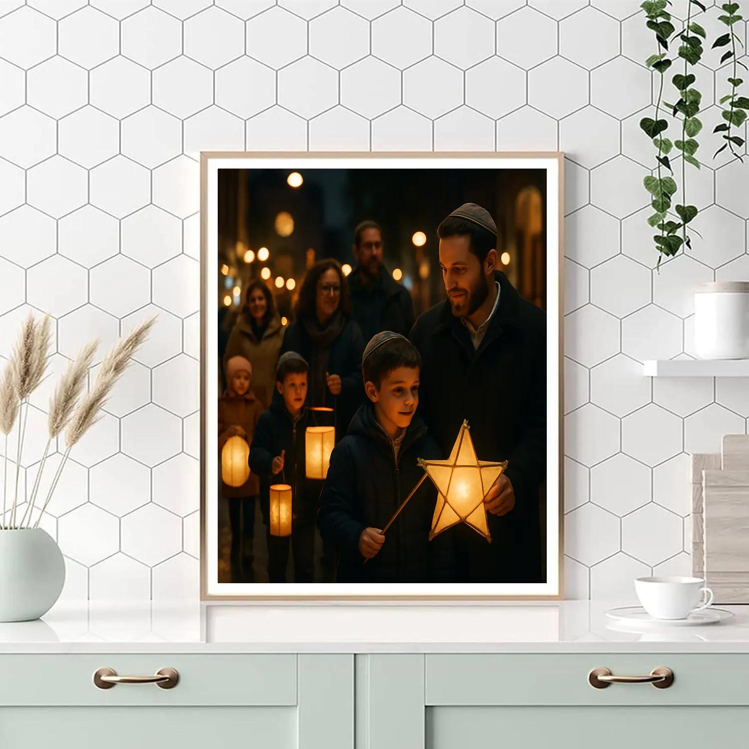 Lantern Parade At Jewish Festival Of Lights paint by color