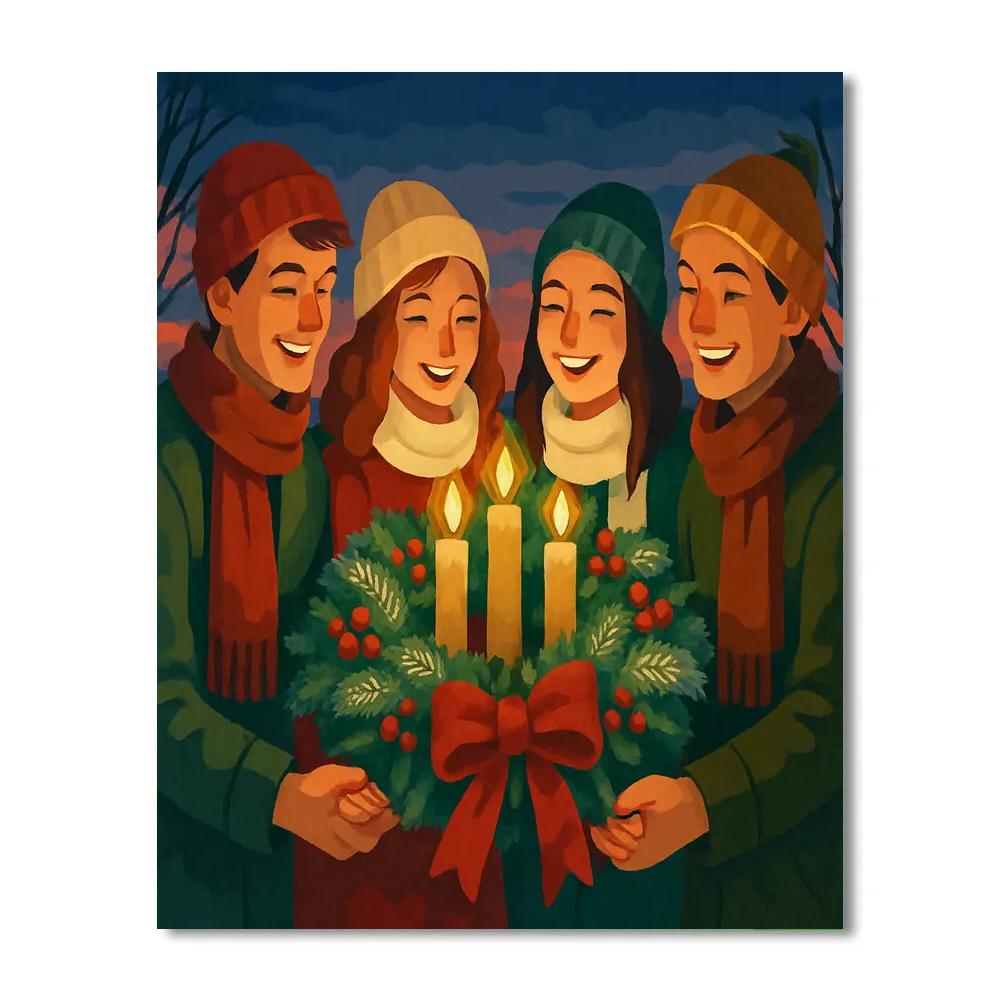 Twilight Wreath Circle Number painting