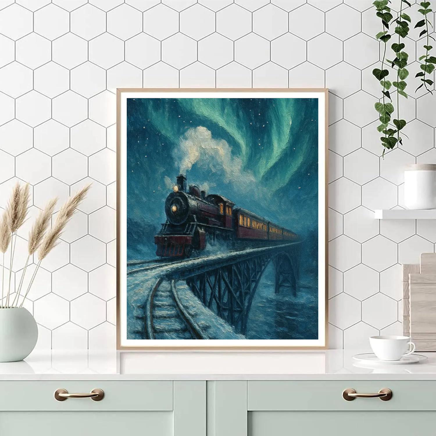 Polar Express Bridge Crossing Number painting