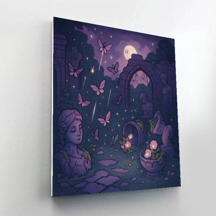 Mothlight Garden Ruin paint by numbers