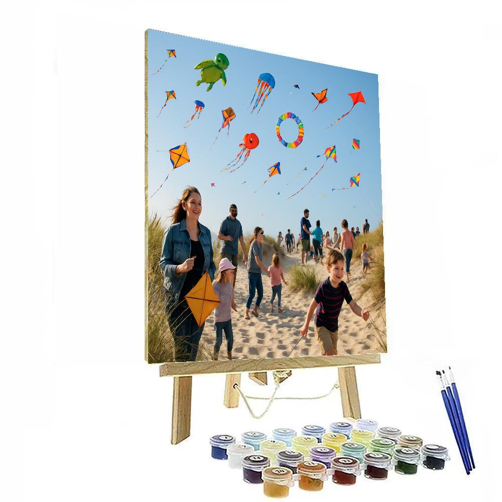 Kite Festival Over Coastal Dunes paint by numbers