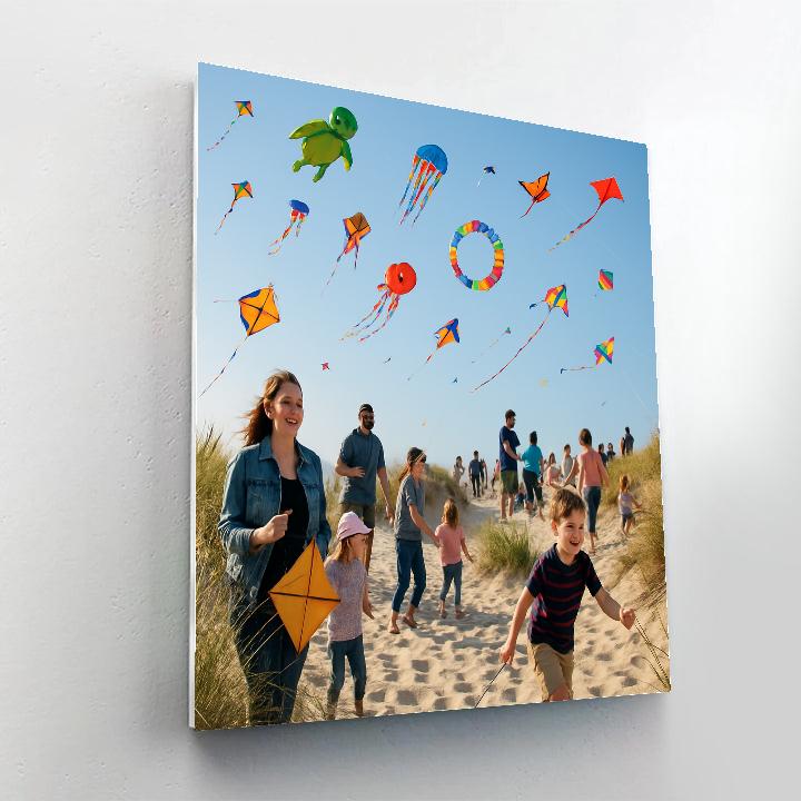 Kite Festival Over Coastal Dunes paint by numbers