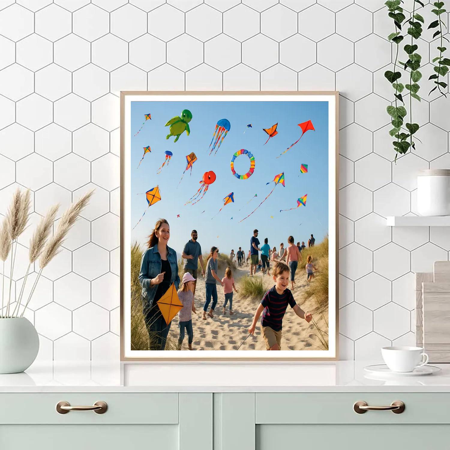 Kite Festival Over Coastal Dunes paint by numbers