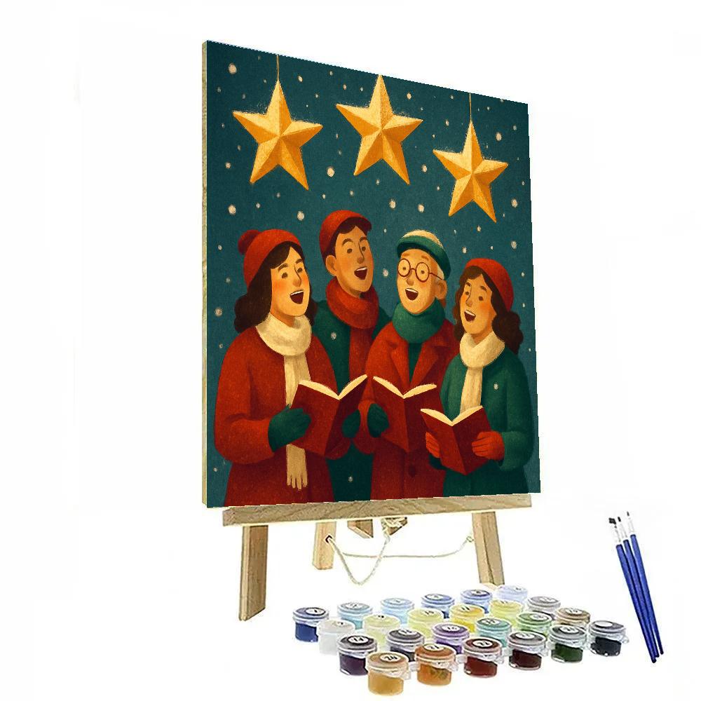 Snow-Kissed Starry Carol Painting by numbers kit