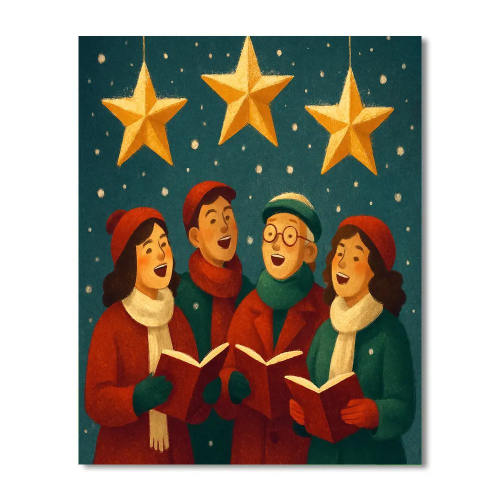 Snow-Kissed Starry Carol Painting by numbers kit