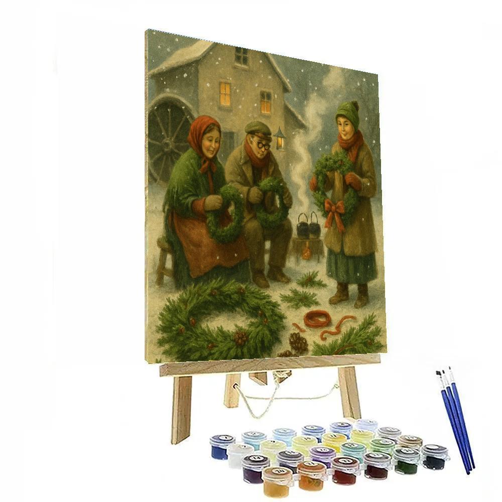 Wreath Makers At The Old Mill Numbered painting kits