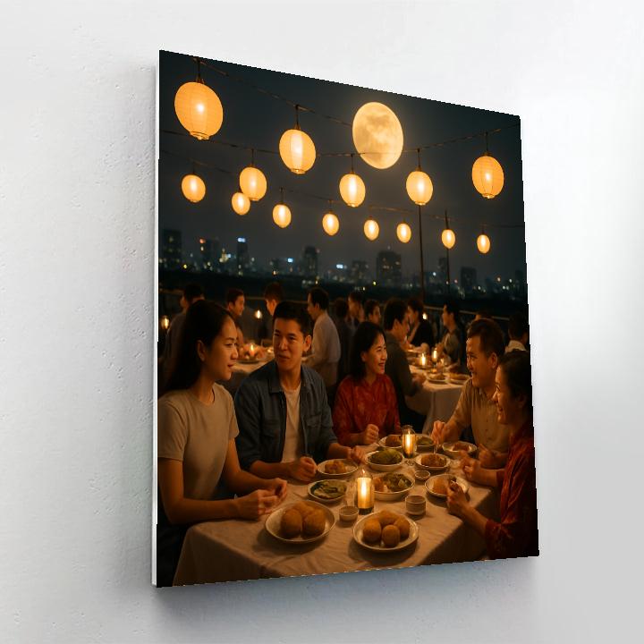 Harvest Moon Mid Autumn Dinner paint by numbers