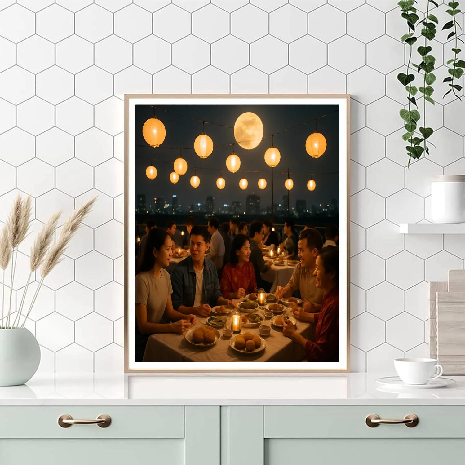 Harvest Moon Mid Autumn Dinner paint by numbers