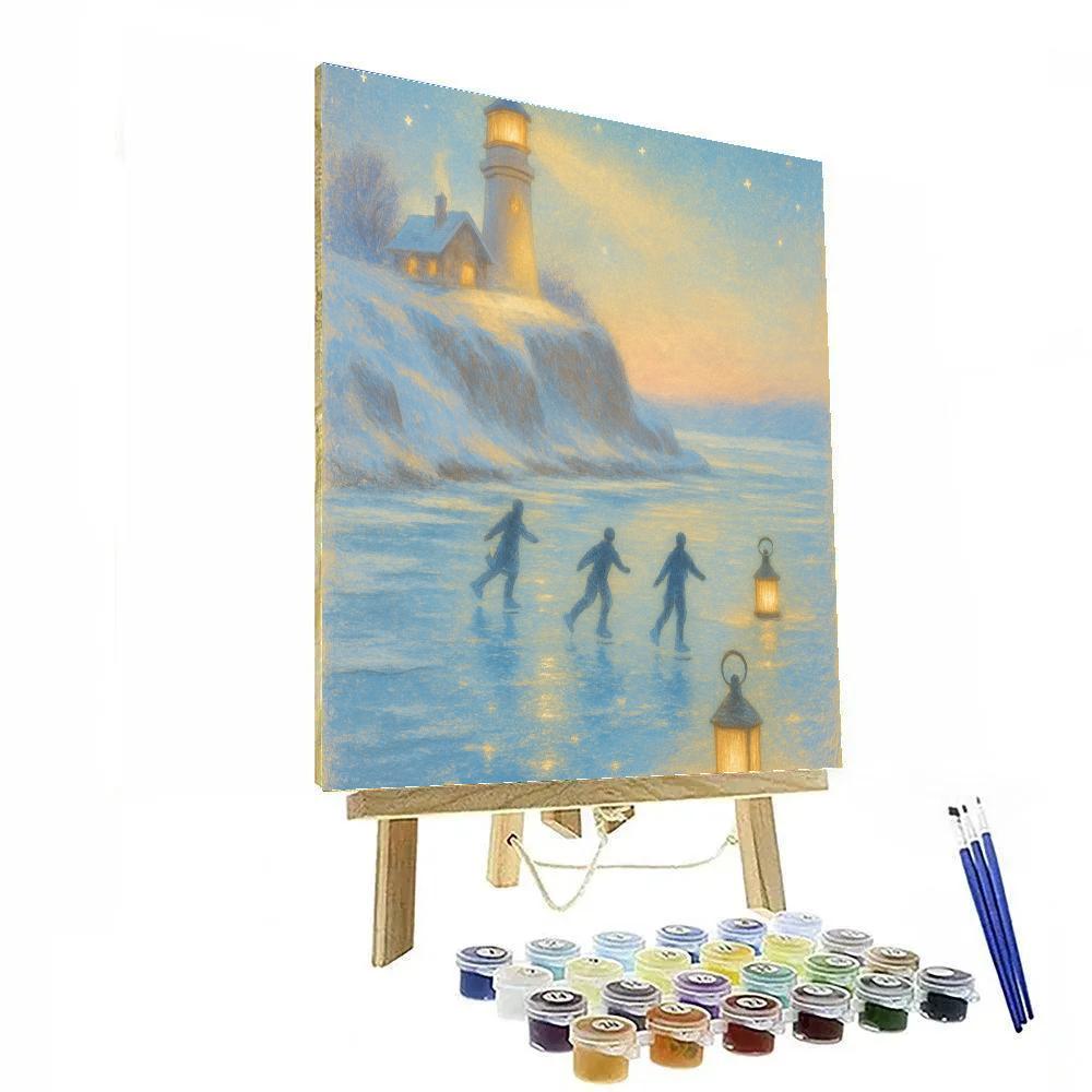 Polar Lighthouse Holiday Watch Painting by numbers kit