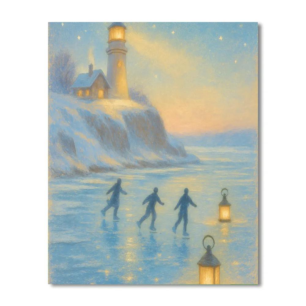 Polar Lighthouse Holiday Watch Painting by numbers kit