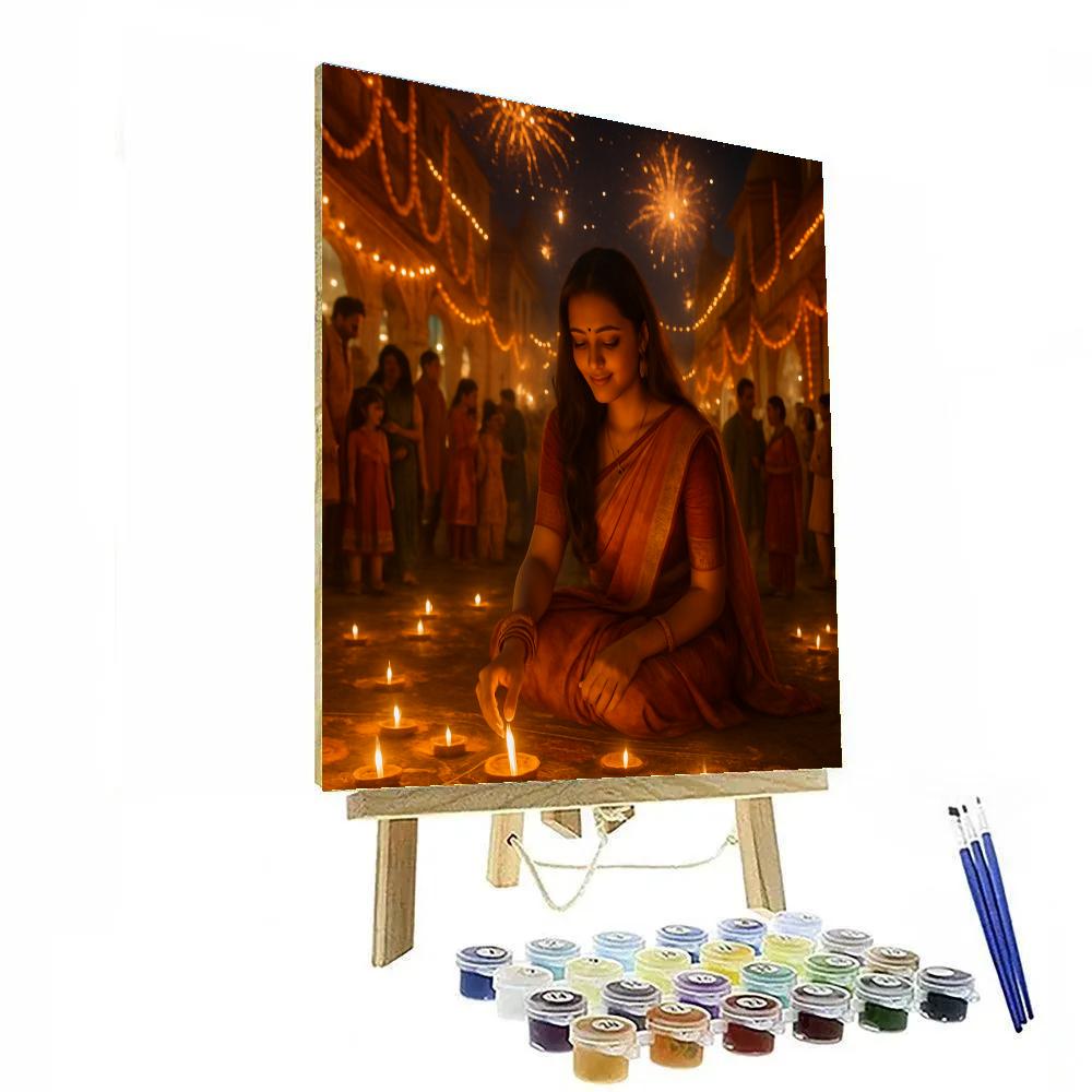 Colorful Diwali Night Festival Numbered painting kits