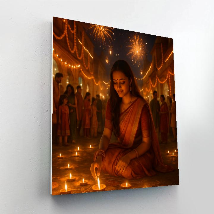 Colorful Diwali Night Festival Numbered painting kits