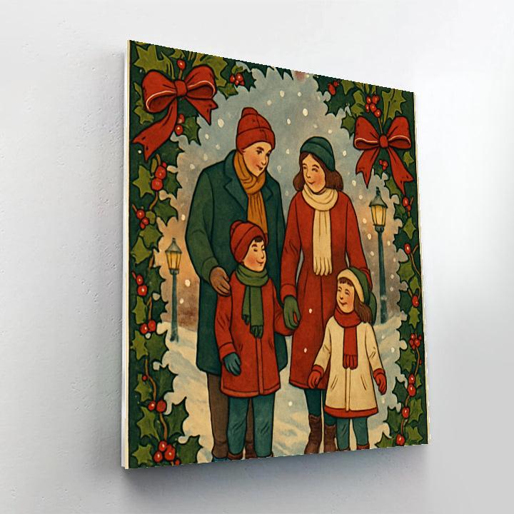 Ivy-Wrapped Snowfall Walk paint by numbers