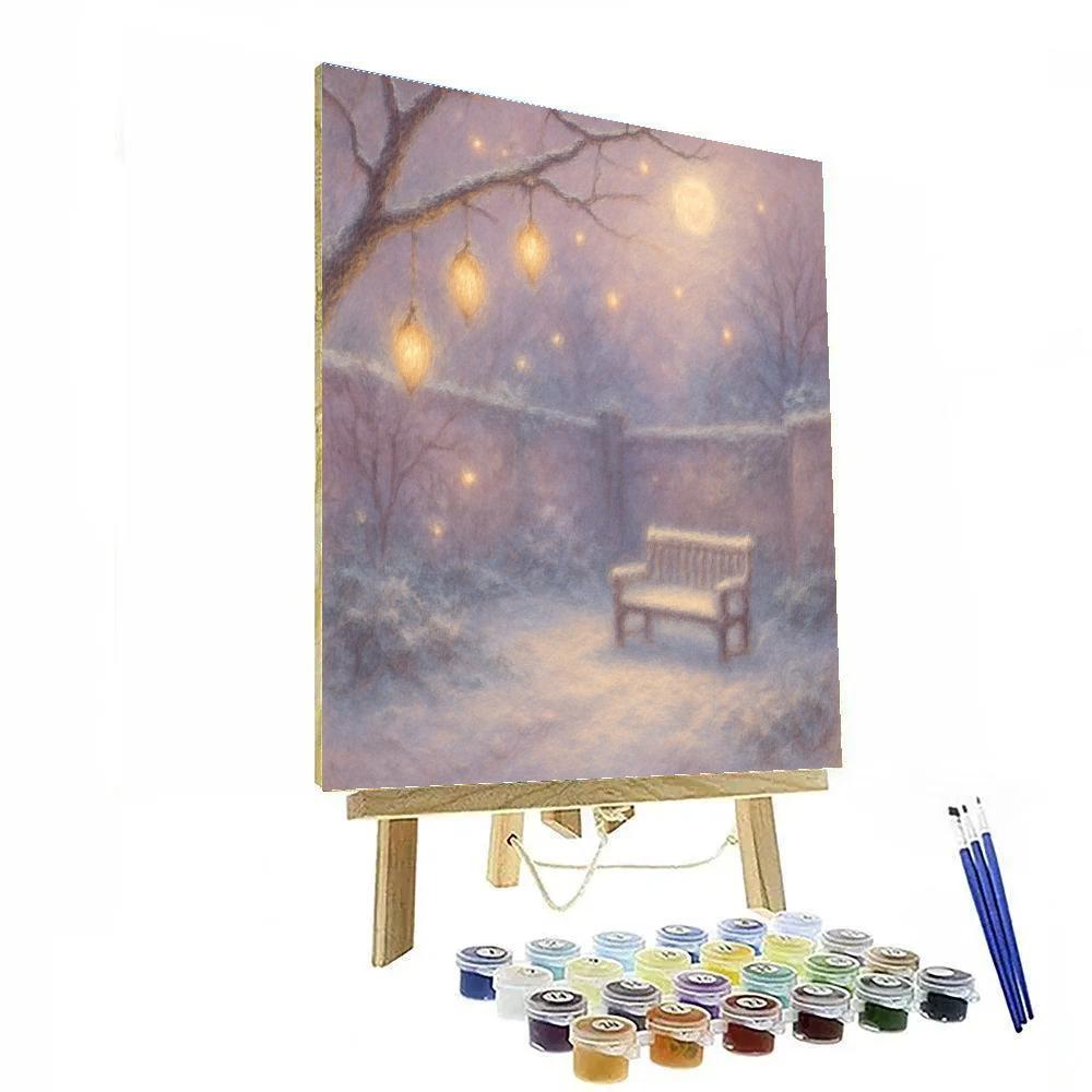 Snow Garden With Firefly Lanterns painting number kit