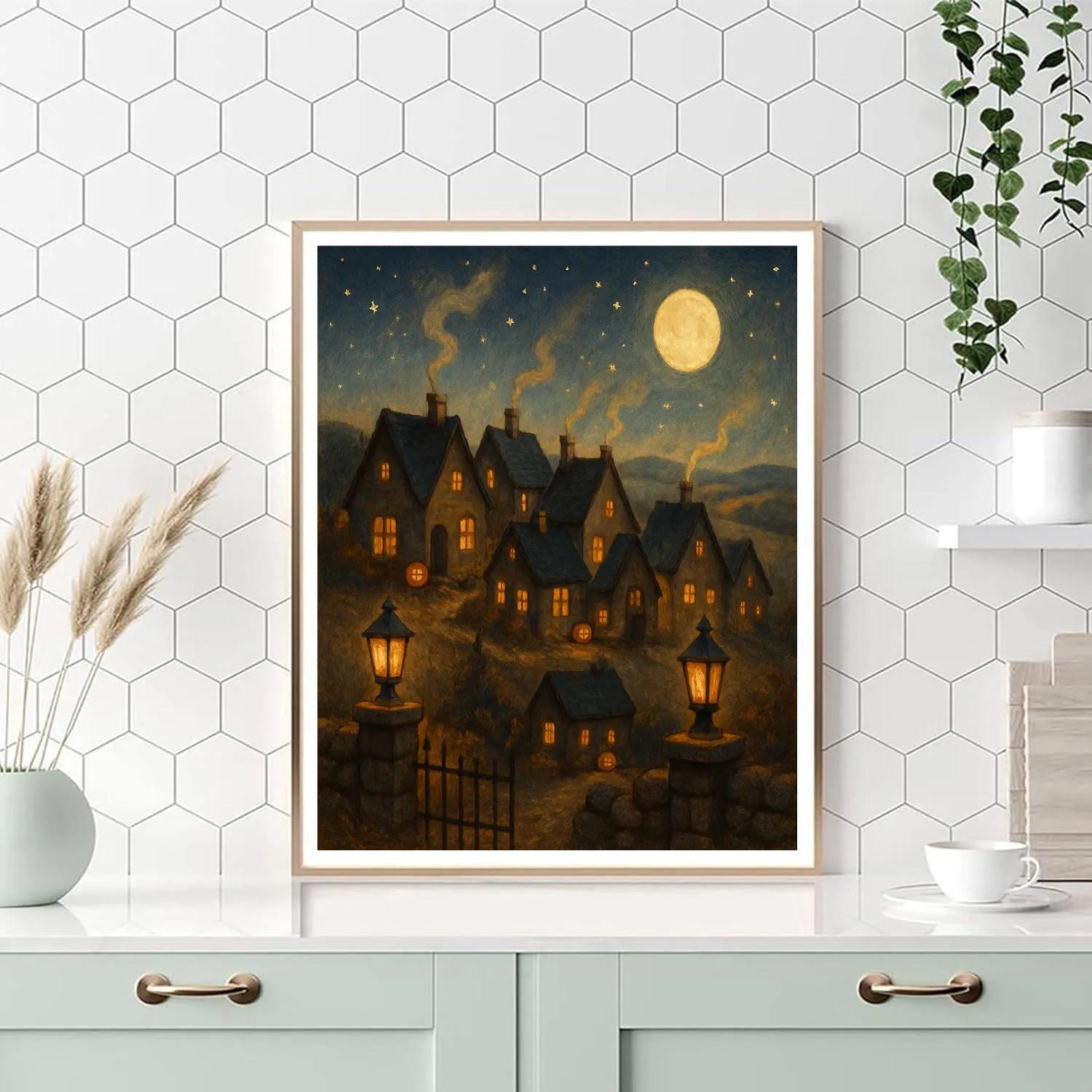 Hearthlight Hamlet Ridge Number painting