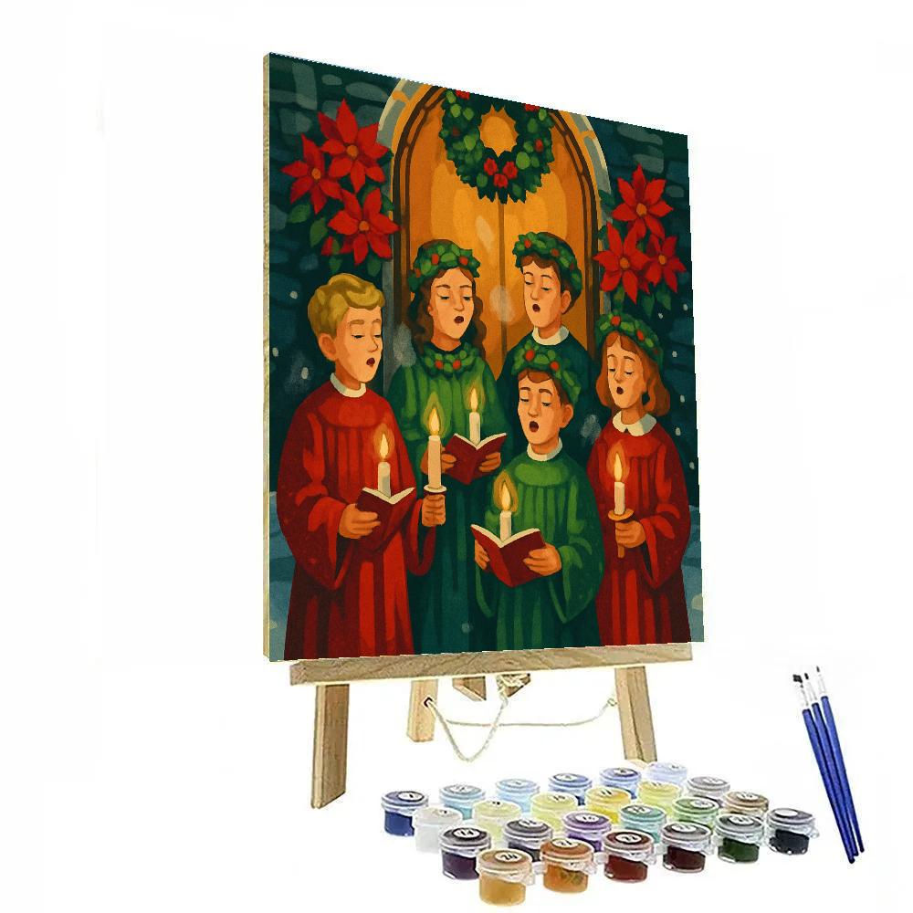 Poinsettia Carol Blessing Numbered painting kits