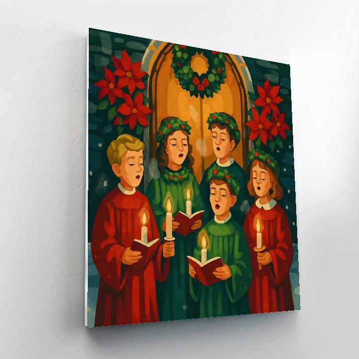 Poinsettia Carol Blessing Numbered painting kits