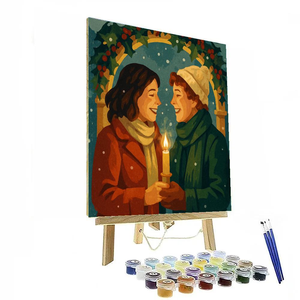Holly-Lit Winter Reunion Painting by numbers kit