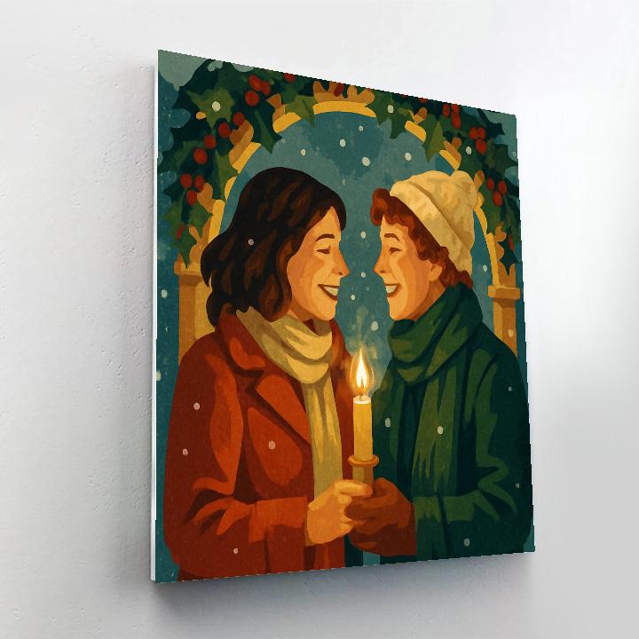 Holly-Lit Winter Reunion Painting by numbers kit