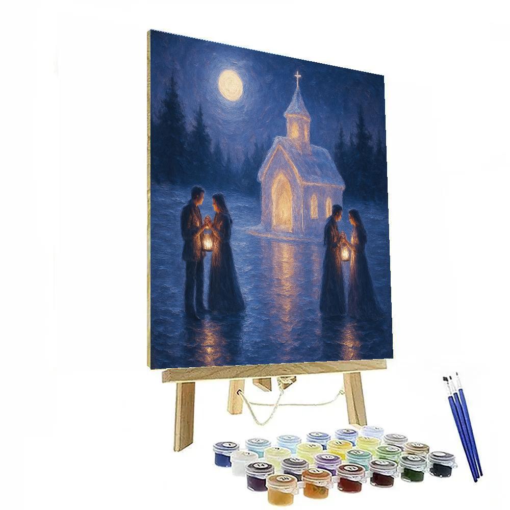 Lakeside Ice Chapel Ceremony Paint by numbers art