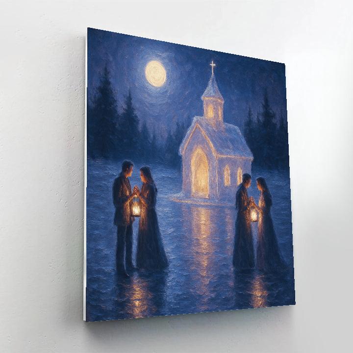 Lakeside Ice Chapel Ceremony Paint by numbers art