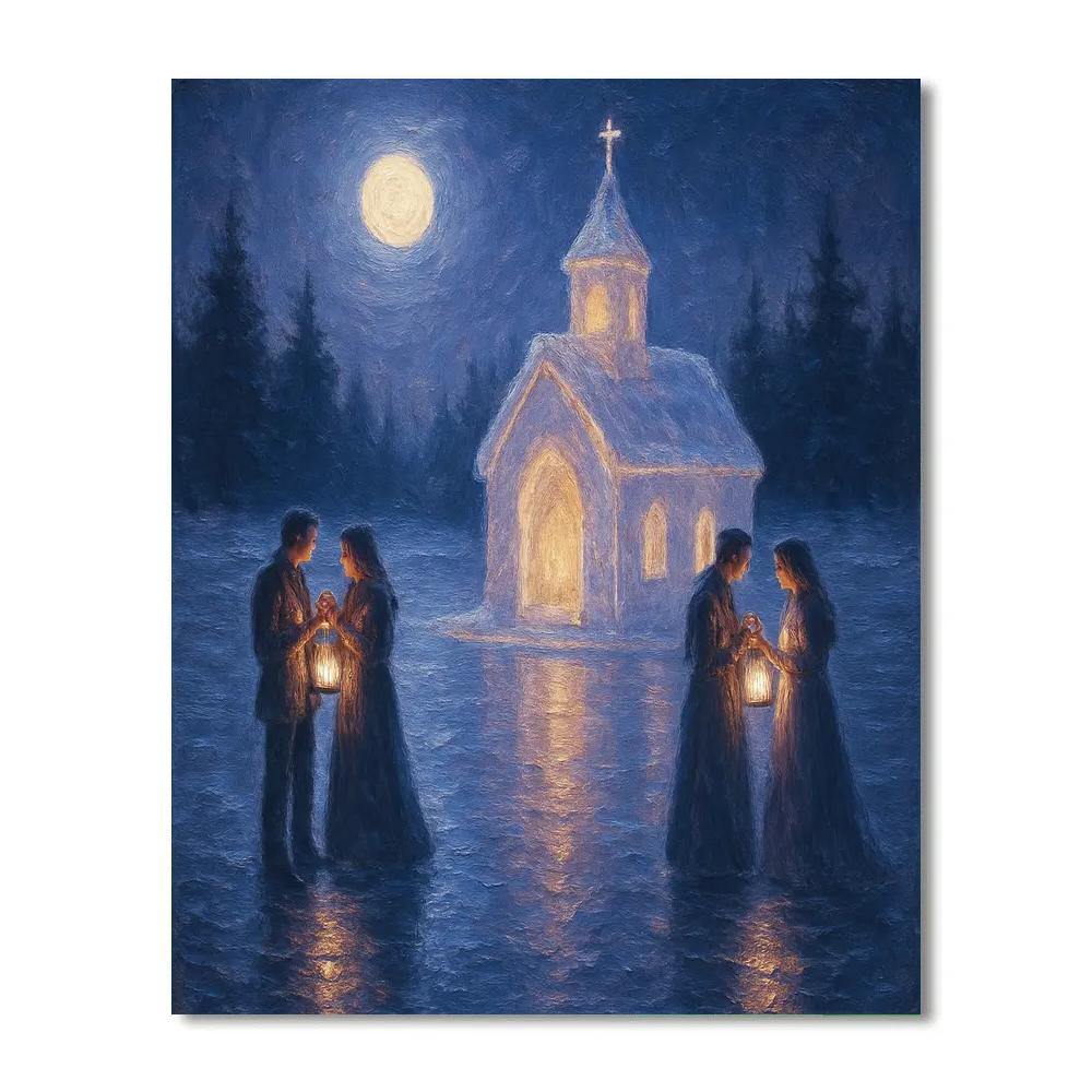 Lakeside Ice Chapel Ceremony Paint by numbers art