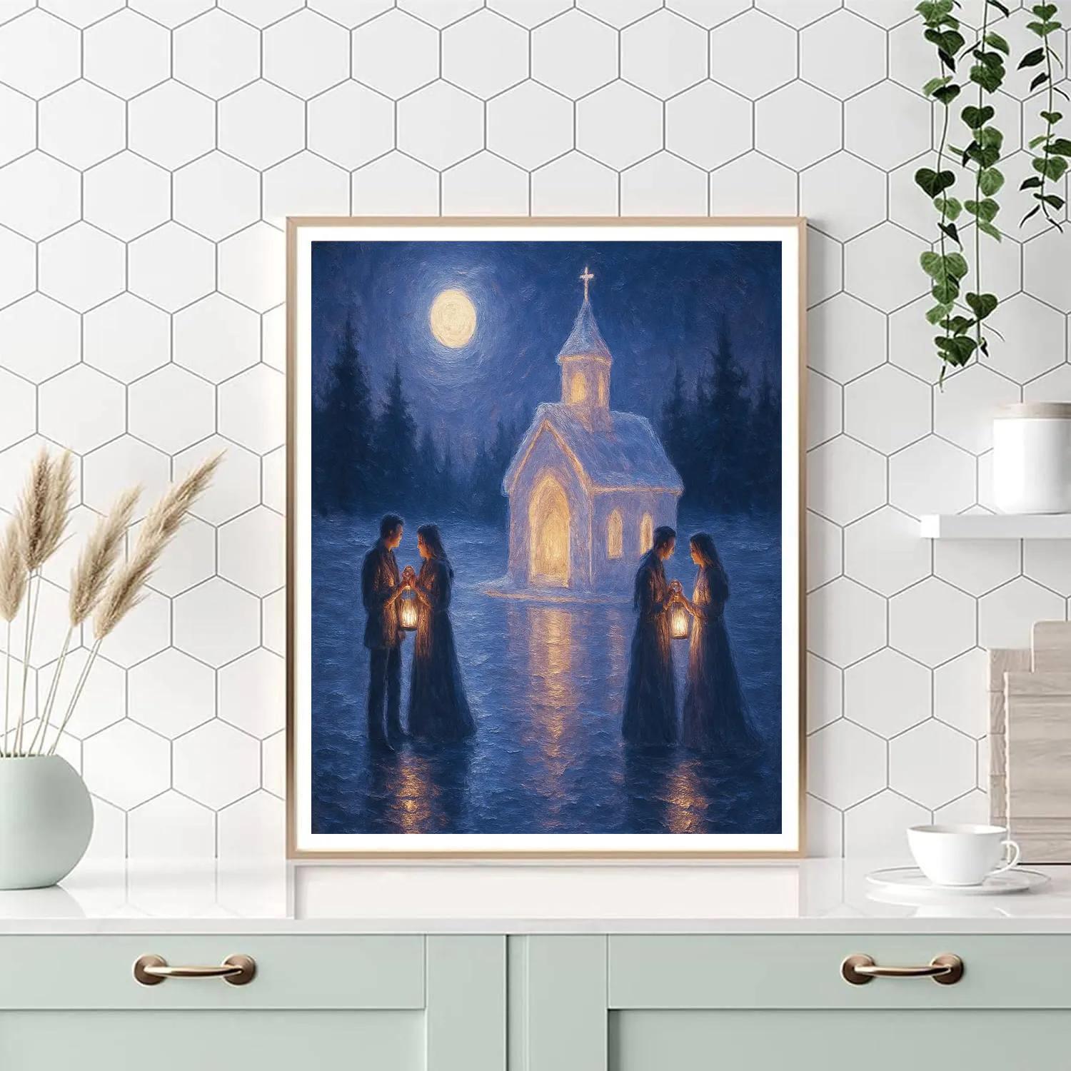 Lakeside Ice Chapel Ceremony Paint by numbers art
